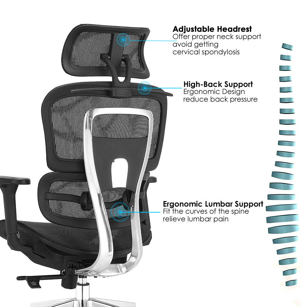 High back office chair - Model No. KP -Lana-H(Alum. frame)| Best Office Chair