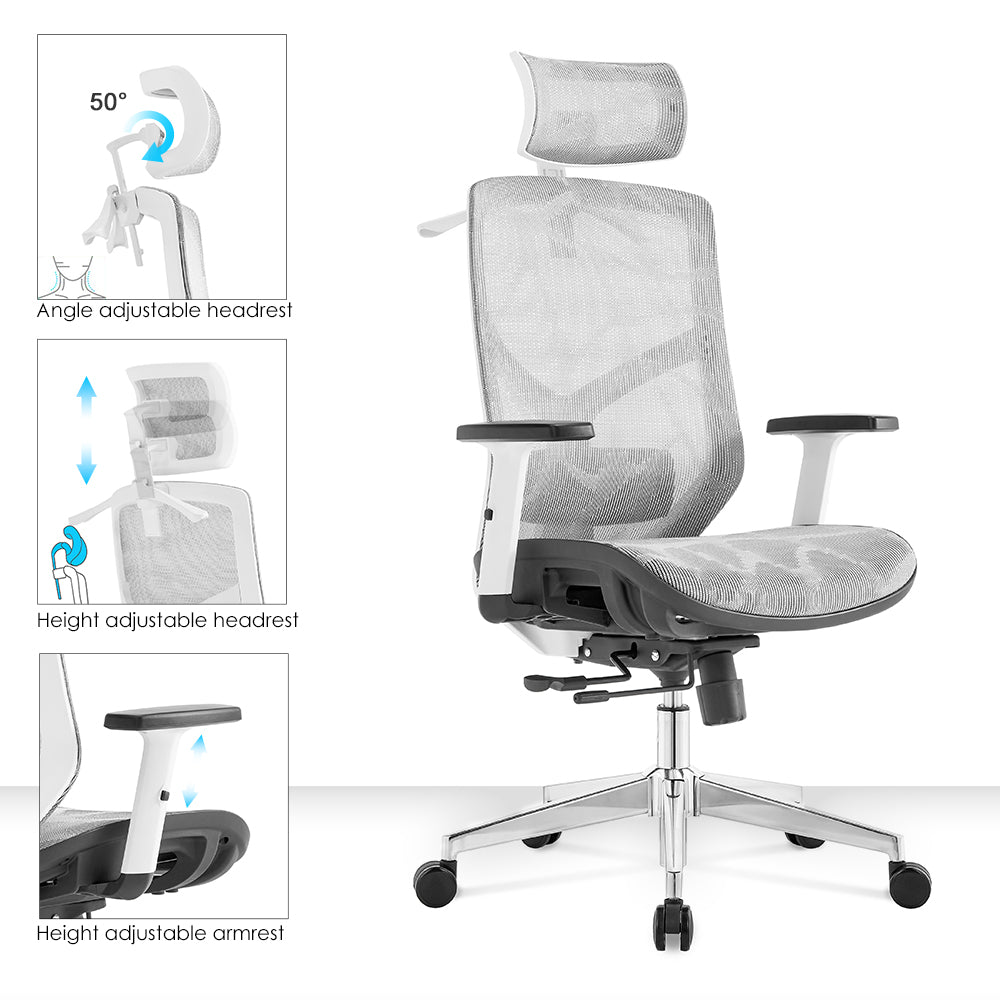 High back office chair - Model No. KP -Lina-H (Full mesh) White Color | Best Office Chair