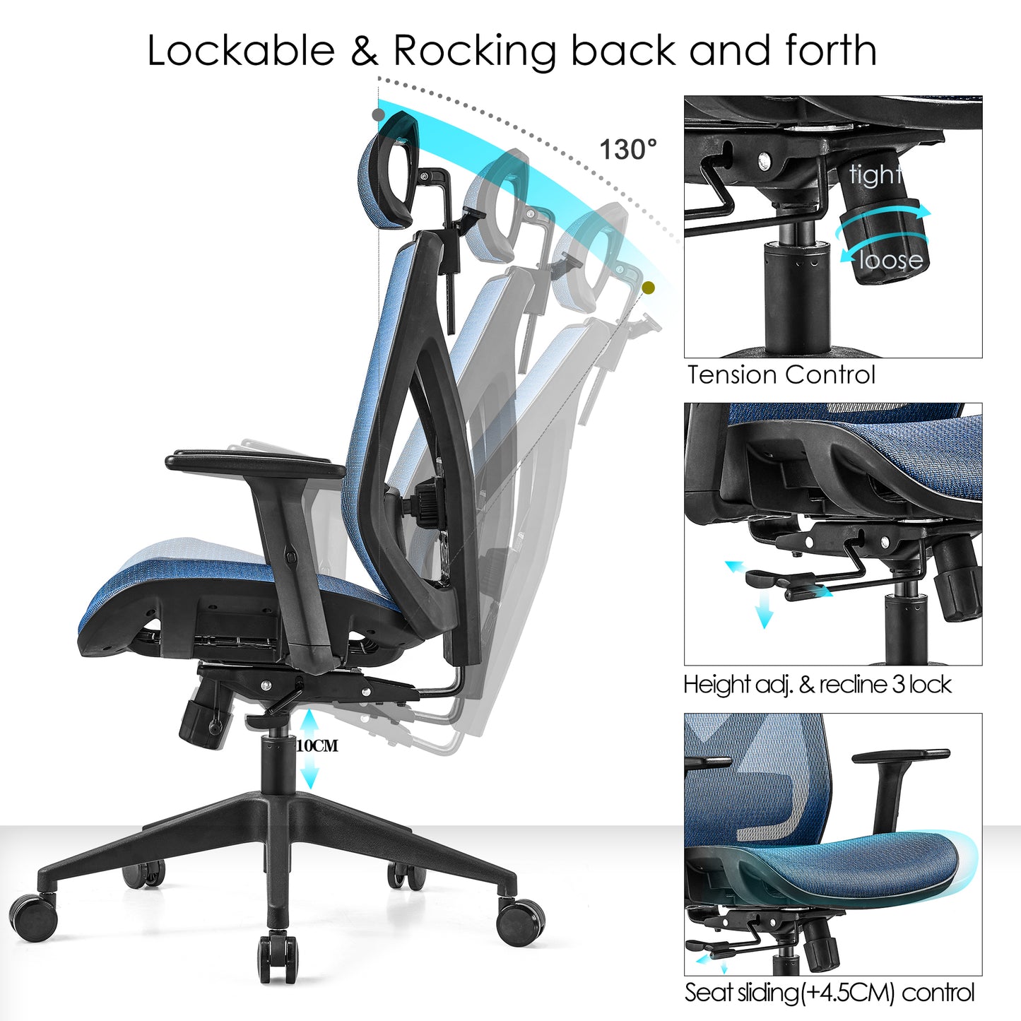 High back office chair - Model No. KP -Mike-H (Mesh seat) | Best Office Chair